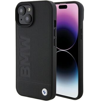 BMW BMHCP15MSLLBK iPhone 15 Plus / 14 Plus 6.7" musta/musta nahka kuuma leima