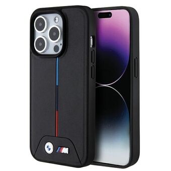 BMW BMHMP15X22PVTK iPhone 15 Pro Max 6.7" musta kovakuori, tikattu kolmivärinen MagSafe