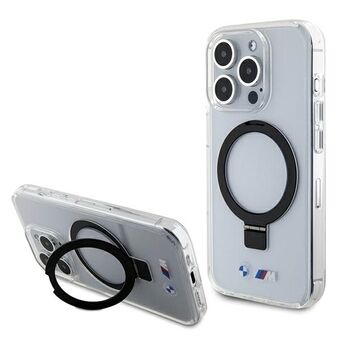 BMW BMHMP15LURST iPhone 15 Pro 6.1" läpinäkyvä/kirkas kovakuori Rengaspidike M Collection MagSafe