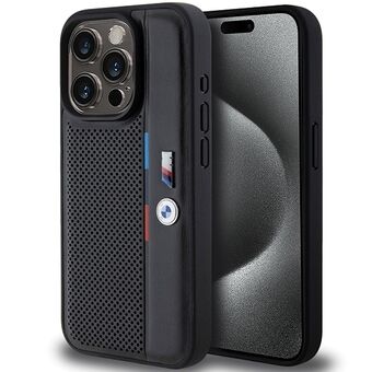 BMW BMHCP15X23PUPVK iPhone 15 Pro Max 6.7" musta kova suojakuori rei\'itetyn kolmivärilinjan kera