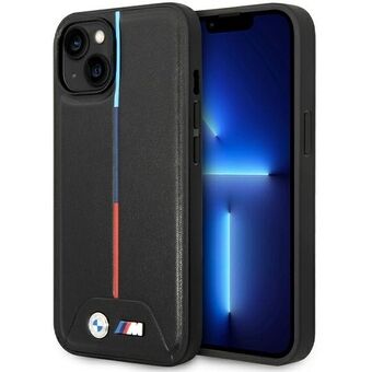 BMW BMHCP15S22PVTK iPhone 15 / 14 / 13 6.1" musta kova suojakuori M Quilted Tricolor