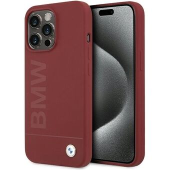 BMW BMHMP15XSLBLRE iPhone 15 Pro Max 6.7" punainen/red kova suojakuori silikoni iso logo MagSafe