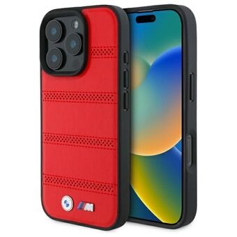 BMW BMHMP16X23PUSPR iPhone 16 Pro Max 6.9" punainen/red hardcase M perforoitu ja ommeltu viiva MagSafe