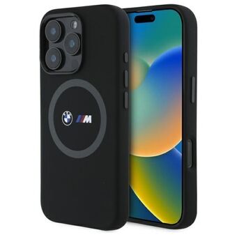 BMW BMHMP16L23SROK iPhone 16 Pro 6,3"     musta/black hardcase M silikoninen painettu rengas MagSafe