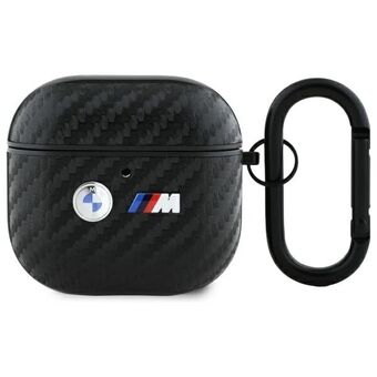 BMW BMA4WMPUCA2 AirPods 4 -kuori czarny/musta Carbon Double Metal Logo