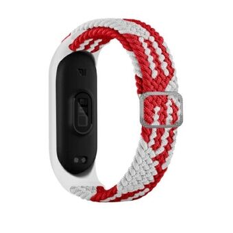 Beline hihna Mi Band 5/6 Tekstiilinpunainen / valkoinen punainen / valkoinen