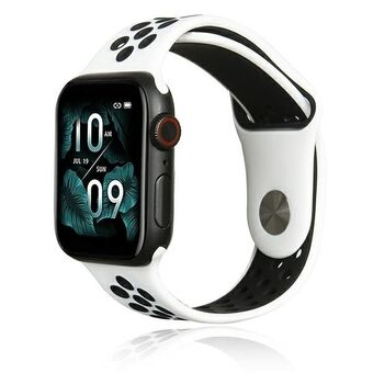 Beline pasek Apple Watch Sport Silicone 42/44/45/49mm, valkoinen/musta