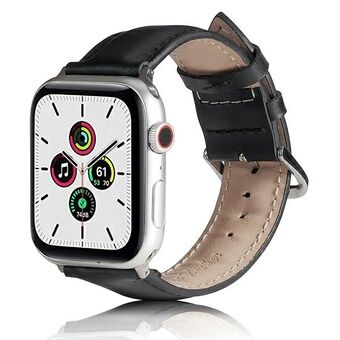 Beline Apple Watch nahkaranneke 38/40/41mm musta/musta