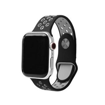 Beline Apple Watch Sport silikoniranneke 42/44/45/49 mm musta/harmaa musta/harmaa