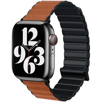 Beline pasek Apple Watch Magnetic Pro 42/44/45/49mm czarno/brązowy musta/ruskea laatikko