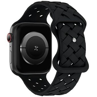 Beline pasek Apple Watch Silikoninen Kudottu 38/40/41mm musta / musta laatikko