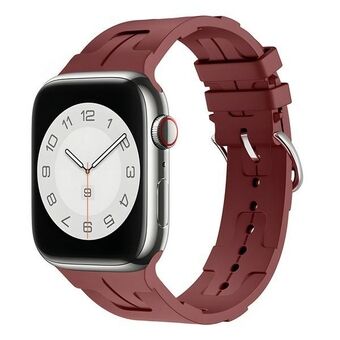 Beline pasek Apple Watch -silikoni Ultra 38/40/41mm, burgundy / purppura laatikko.