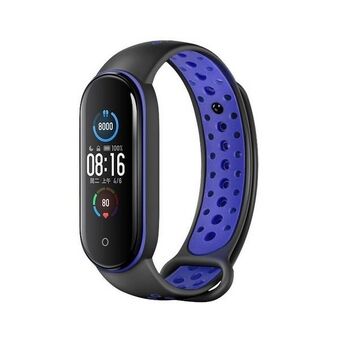 Beline pasek Design Mi Band 7/6/5 musta-sininen /black-blue