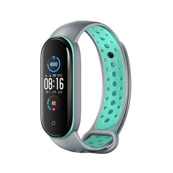 Beline-pasek Design Mi Band 7/6/5 harmaa-vihreä /grey-green