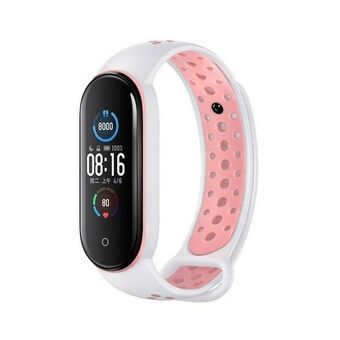 Beline hihna Design Mi Band 7/6/5 valkoinen-vaaleanpunainen /white-pink