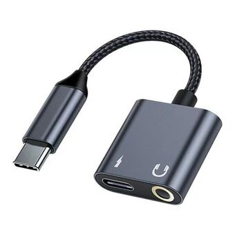 Beline Adapteri, joka jakaa USB-C:n USB-C:hen/jakki 3,5 mm musta DAC BLNAA01