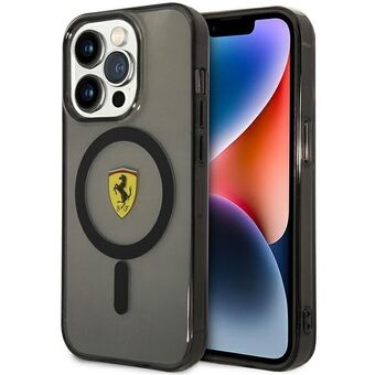 Ferrari FEHMP14LURKK iPhone 14 Pro 6,1" musta/musta kovakotelo Läpinäkyvä Magsafe