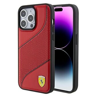 Ferrari FEHCP15LPWAR iPhone 15 Pro 6.1 tuuman punainen kotelouudos aaltojen rei\'itetty metallilogolla