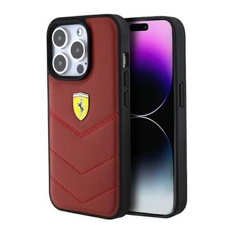 Ferrari FEHCP15LRDUR iPhone 15 Pro 6.1" punainen/hardcase nahkaommellut linjat