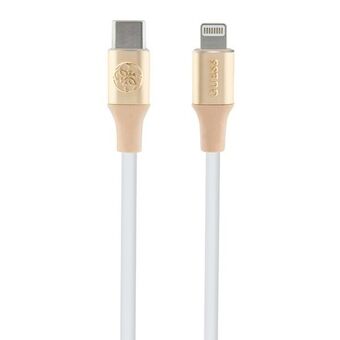 Arvaa GUCLLALRGDD-USB-C - Lightning 1.5m nopeaa latausta tukeva kaapeli złoty/light gold Ebossed -logolla.