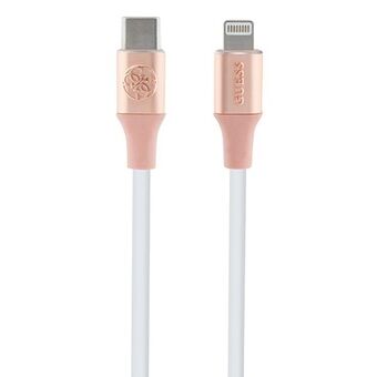 Arvaa GUCLLALRGDP-USB-C - Lightning 1.5m pikalatauskaapeli, vaaleanpunainen/roosa, Ebossed-logo