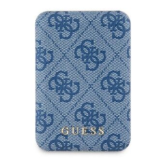 Guess Powerbank indukcyjny 15W GUPB5FP4EMGB 5000mAh sininen/blue 4G Nahka Metalli Logo MagSafe