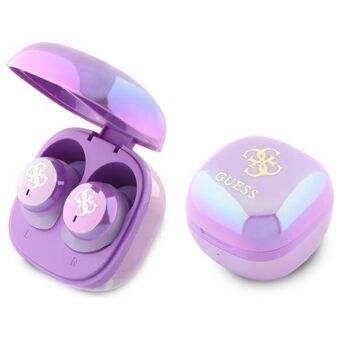 Guess Bluetooth-kuulokkeet GUTWSJ144ESU TWS + telakointiasema violetti/purple Iridescent 4G Printed Logo