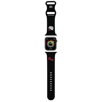 Hei Kitty Pasek HKAWLSCHBLK Apple Watch 42/44/45/49mm, musta ranneke Silicone Kitty Head.