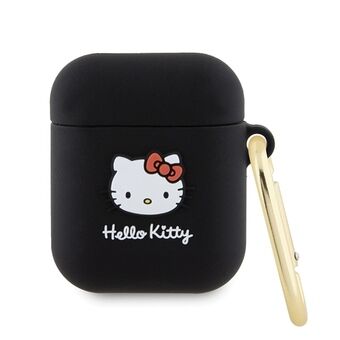 Hei Kitty HKA23DKHSK Airpods 1/2 suojus czarny/black Silikoni 3D kisunpää