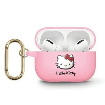 Hei Kitty HKAP23DKHSP Airpods Pro 2 suojus, vaaleanpunainen/silikoni, 3D Kitty pää