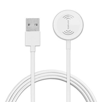 4smarts VoltBeam Mini -induktiolaturi Apple Watchille 1-8/SE, USB-A-kaapeli 1m, teho 2.5W, väri valkoinen/valkea 462330