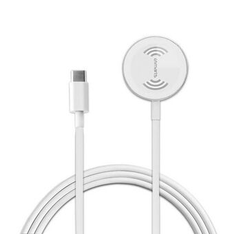 4smarts VoltBeam Mini -induktiolaturi Apple Watch 1-8/SE:lle, mukana 1 metrin USB-C-kaapeli, 2.5 W, valkoinen (462550)