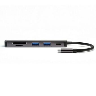 4smarts HUB 6w1 DeX-toiminto 2xUSB-A 3.0/USB-C/HDMI/SD/MicroSD harmaa 468782