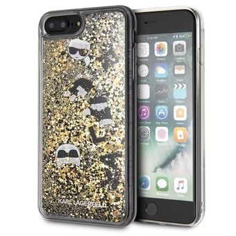 Karl Lagerfeldin KLHCI8LROGO iPhone 7/8 Plus -musta-kultainen/ musta ja kultainen glitter suojakuori