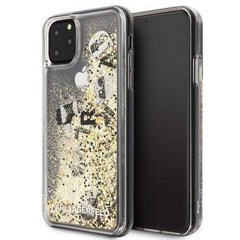 Karl Lagerfeld KLHCN65ROGO iPhone 11 Pro Max musta-kultainen kova glitter suojakuori