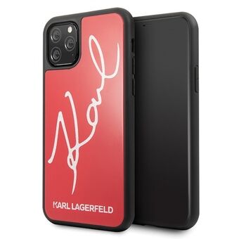 Karl Lagerfeld iPhone 11 Pro Punainen Kova Kotelo Signature Glitter