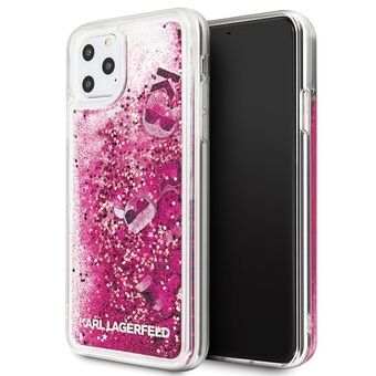 Karl Lagerfeld KLHCN65ROPI iPhone 11 Pro Max ruusukullanvärinen kova glitter-suojakuori