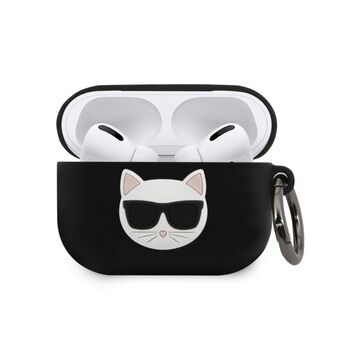 Karl Lagerfeld KLACAPSILCHBK AirPods Pro -kotelo, musta silikoni, Choupette