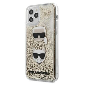 Karl Lagerfeld KLHCP12LKCGLGO iPhone 12 Pro Max 6,7" kultainen/kulta kova suojakuori Nestemäinen Kimalle Karl&Choupette