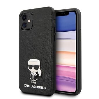 Karl Lagerfeld KLHCP12SIKMSBK iPhone 12 mini 5,4" musta/black kovakotelo Saffiano Ikonik Metal