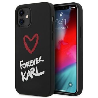 Karl Lagerfeld KLHCP12SSILKRBK iPhone 12 mini 5,4" musta/black kovakuorinen silikonikotelon Forever Karl