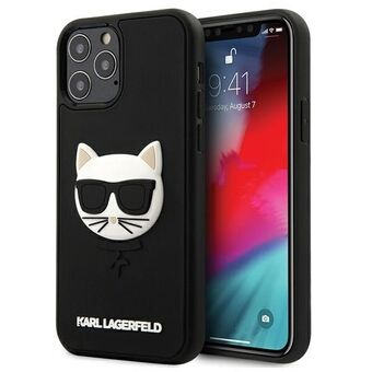 Karl Lagerfeld KLHCP12LCH3DBK iPhone 12 Pro Max 6,7" musta/musta kovakotelo 3D-kuminen Choupette