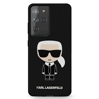 Karl Lagerfeld KLHCS21LSLFKBK S21 Ultra G998 kova suojakotelo musta / musta silikoninen ikoninen