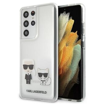 Karl Lagerfeld KLHCS21LCKTR S21 Ultra G998 kovakotelo Läpinäkyvä Karl & Choupette