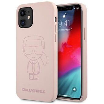 Karl Lagerfeld KLHCP12SSILTTPI iPhone 12 mini 5,4" Silikoni Ikonik Outline vaaleanpunainen/pinkki