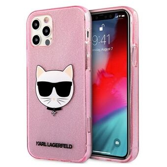 Karl Lagerfeld KLHCP12LCHTUGLP iPhone 12 Pro Max 6,7" vaaleanpunainen kova kotelo Glitter Choupette