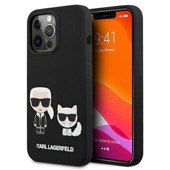 Karl Lagerfeld iPhone 13 Pro / iPhone 13 Kova Kotelo Musta silikoni Karl & Choupette