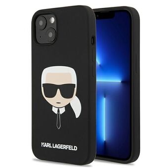 Here\'s the translation in Finnish:

Karl Lagerfeld KLHCP13SSLKHBK iPhone 13 mini 5,4" musta/silikoni kovakotelo Karl\'s Head