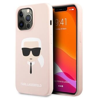 Karl Lagerfeld KLHCP13LSLKHLP iPhone 13 Pro / 13 6,1" kestävä kuori, jasminpunainen / vaaleanpunainen, silikonia, Karl\'in pää