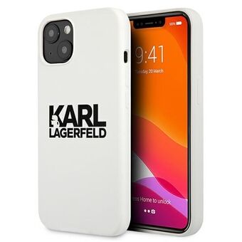 Karl Lagerfeld KLHCP13SSLKLWH iPhone 13 mini 5,4" Silikoni Stack Logo valkoinen/white